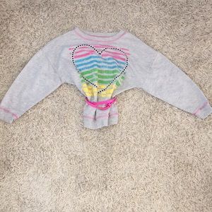 Beautees Colored Heart Design Sweater w/Belt